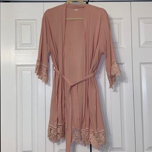 Pink lightweight robe